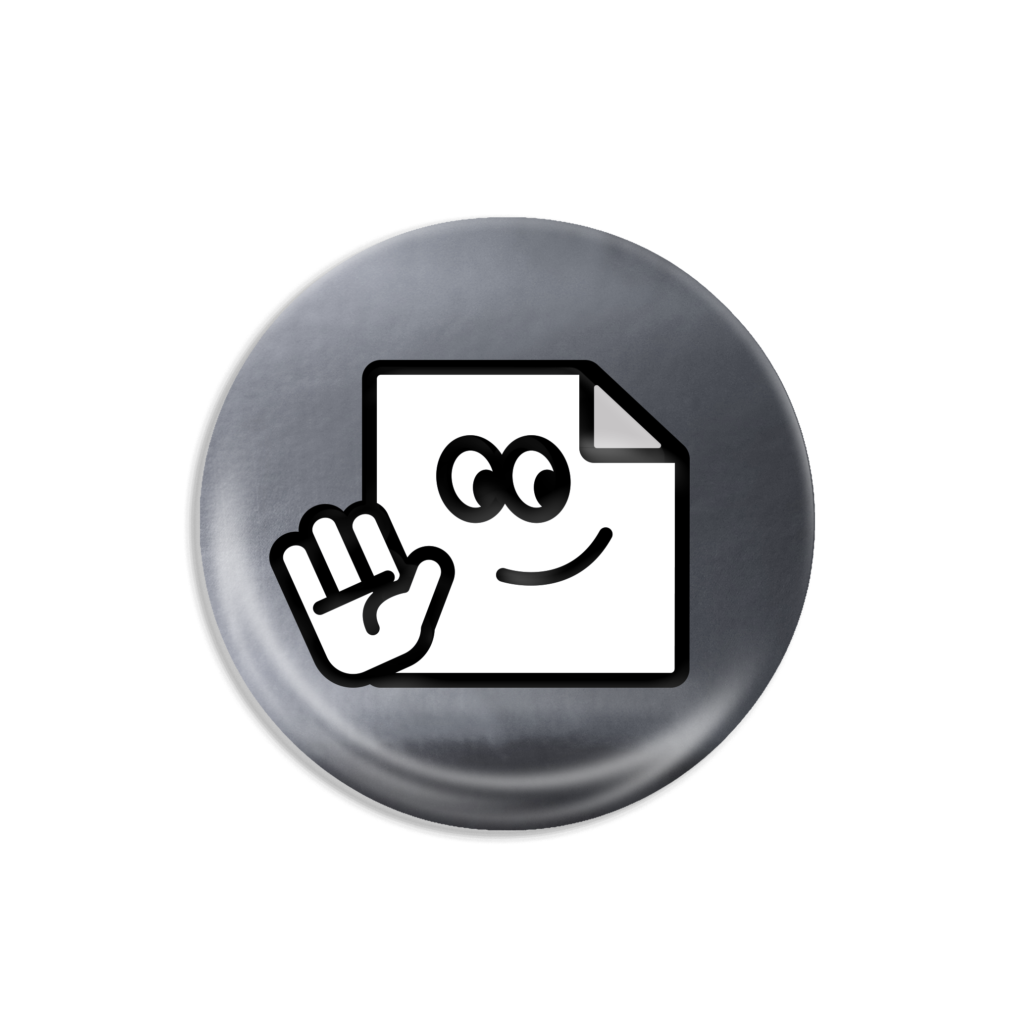 Custom silver chrome 32mm badges with mirror-like metallic finish for branding and promotions.