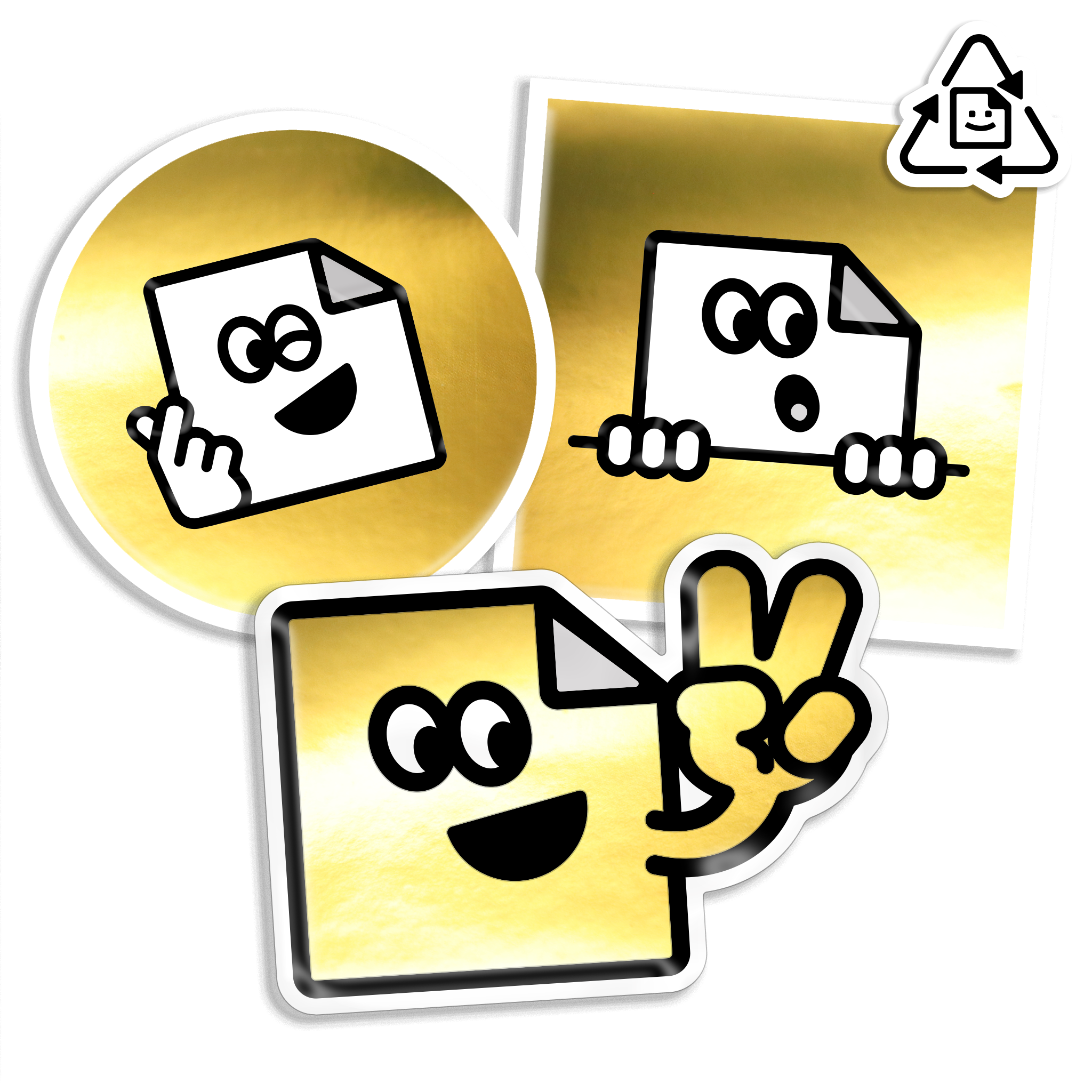 Custom eco-friendly gold chrome vinyl stickers with shiny mirror gold finish, waterproof and weatherproof for indoor or outdoor use.