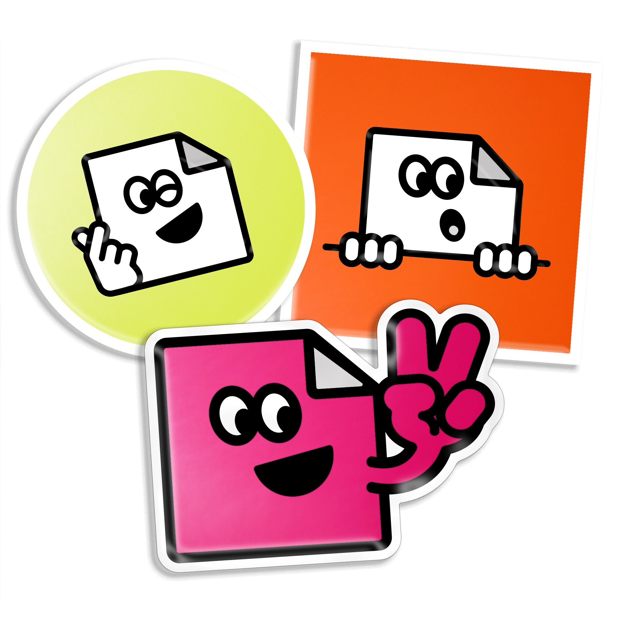 Custom fluorescent vinyl stickers with bold neon colours for branding, packaging and event signage.
