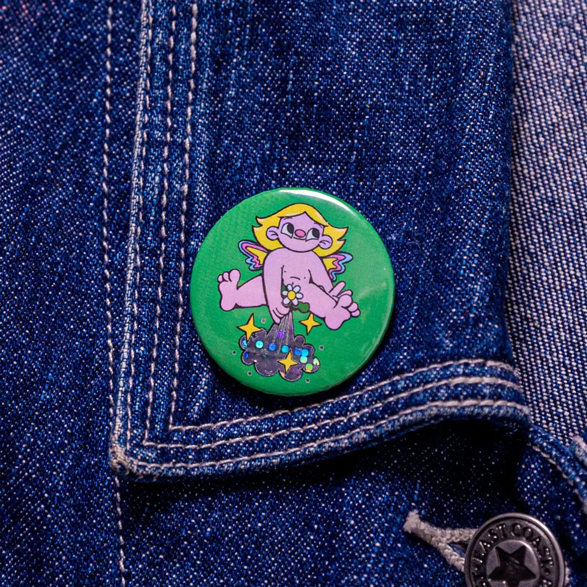 58mm Glitter Badges