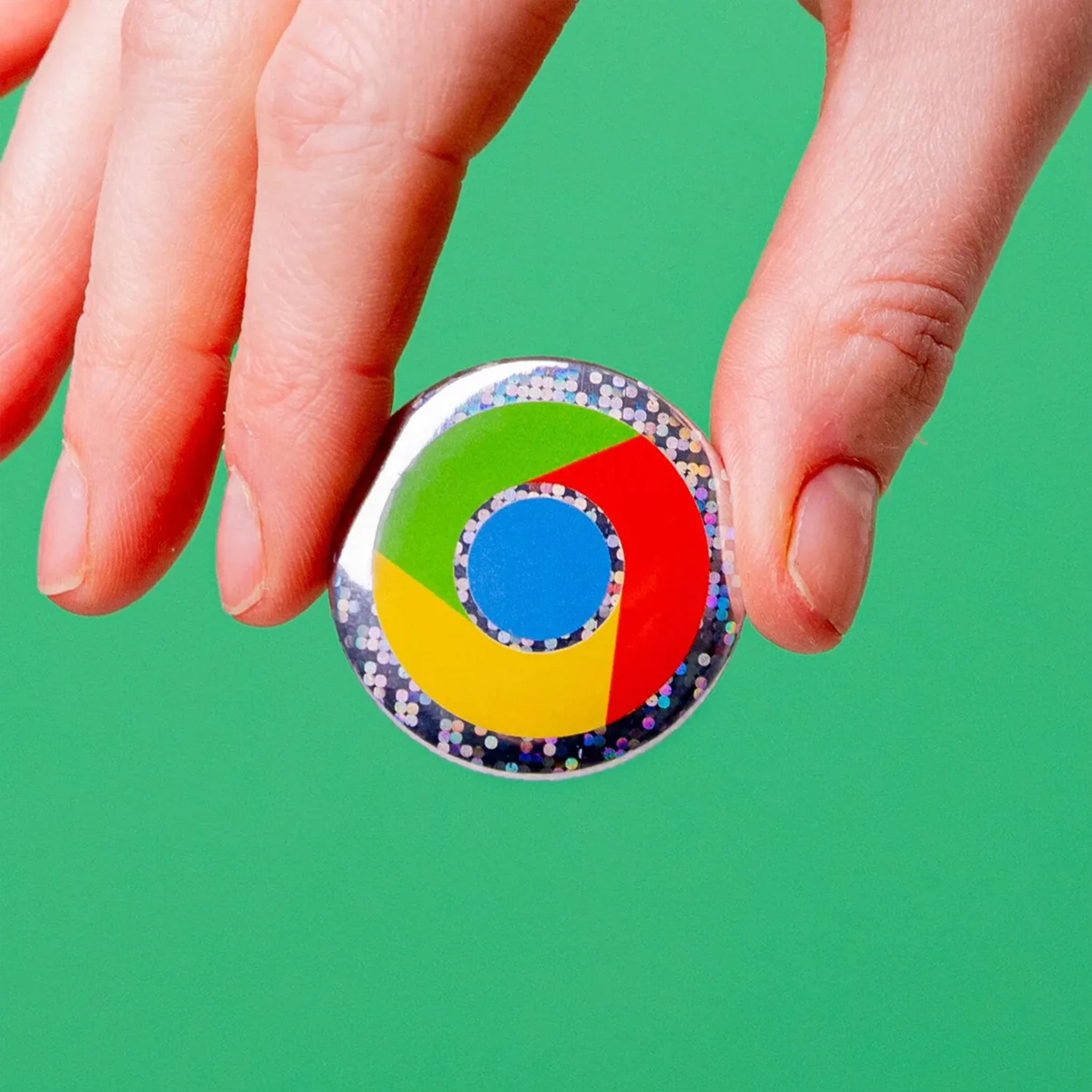 58mm Glitter Badges