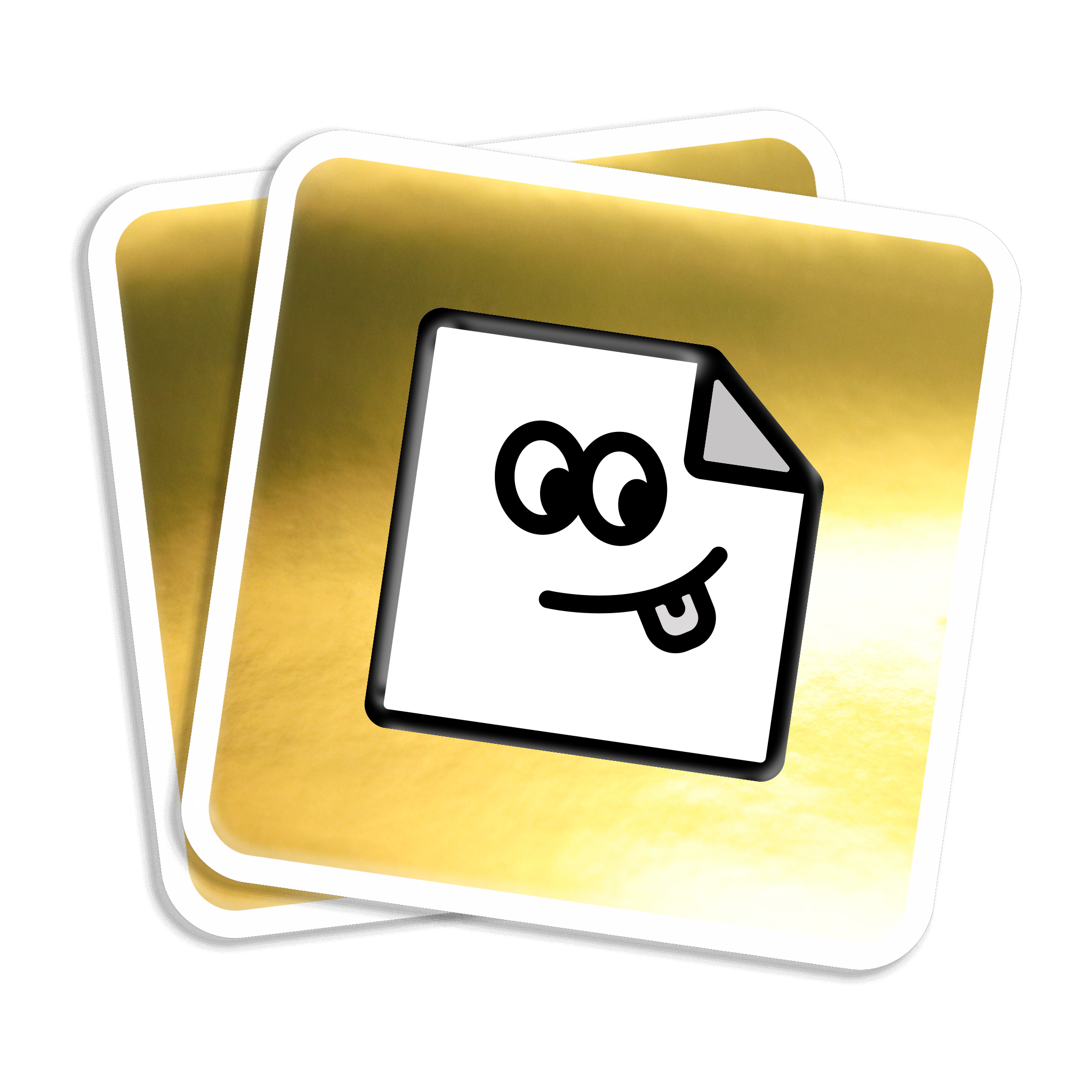 Custom gold chrome rounded corner vinyl stickers with mirror-like metallic finish for branding and packaging.