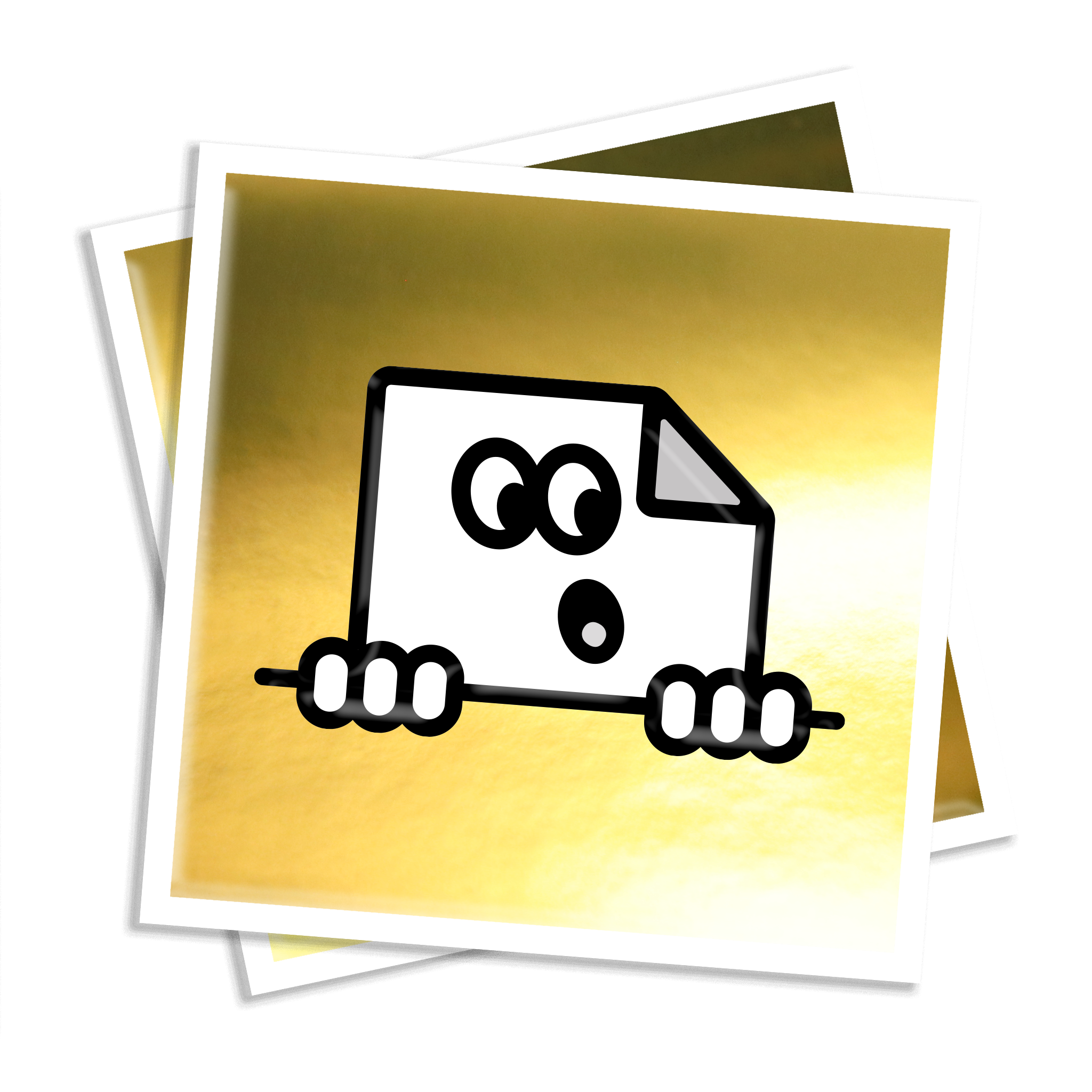 Custom gold chrome square vinyl stickers with mirror-like metallic finish for branding and packaging.