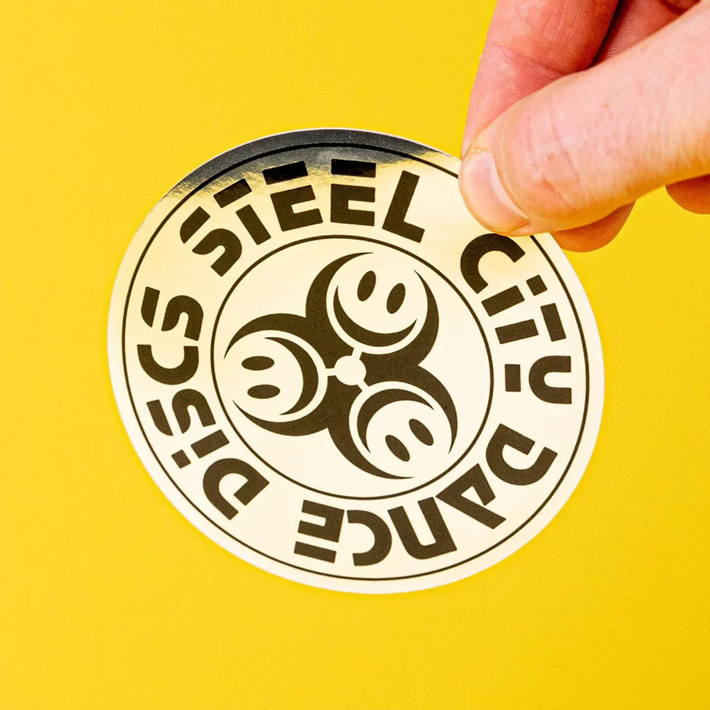 Silver Chrome Circle Stickers