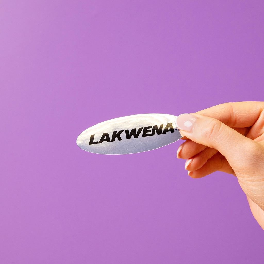 Silver Chrome Oval Stickers